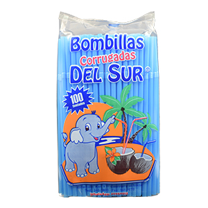 Bombillas Corrugadas Celeste