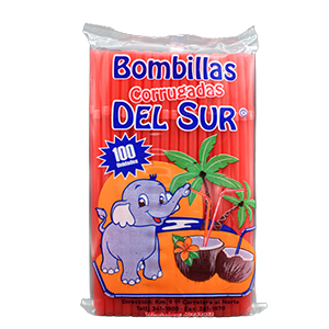 Bombillas Corrugada Rojo