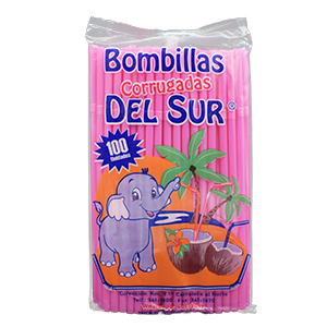 Bombillas Corrugadas Rosado